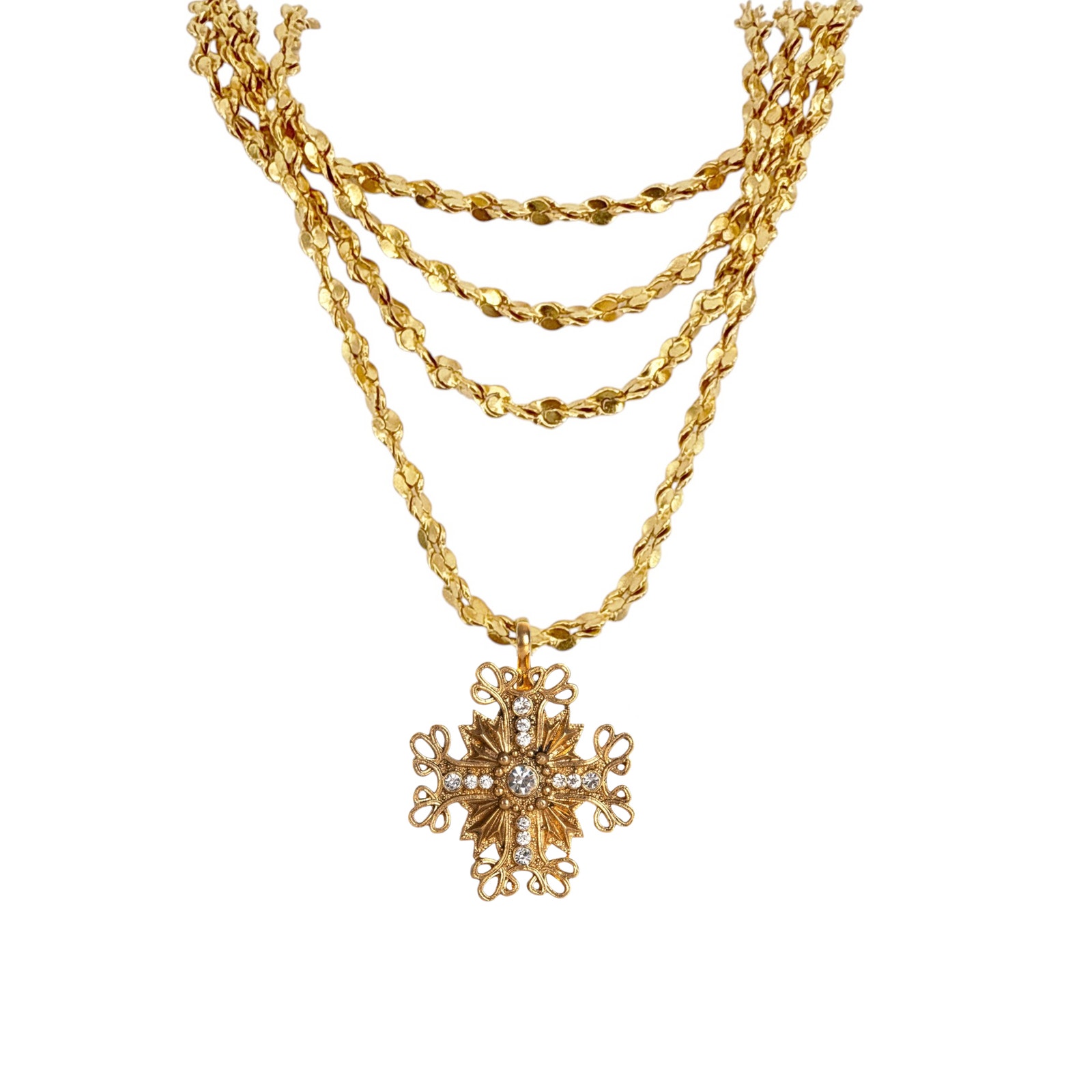 Virgins Saints Angels Vsa Love Chain Necklace With Electra Medallion Gold 429$